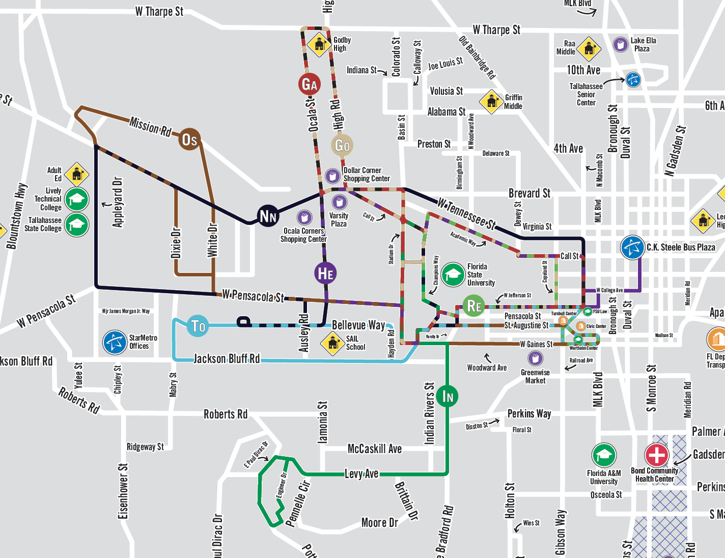 FSU Campus Route Map