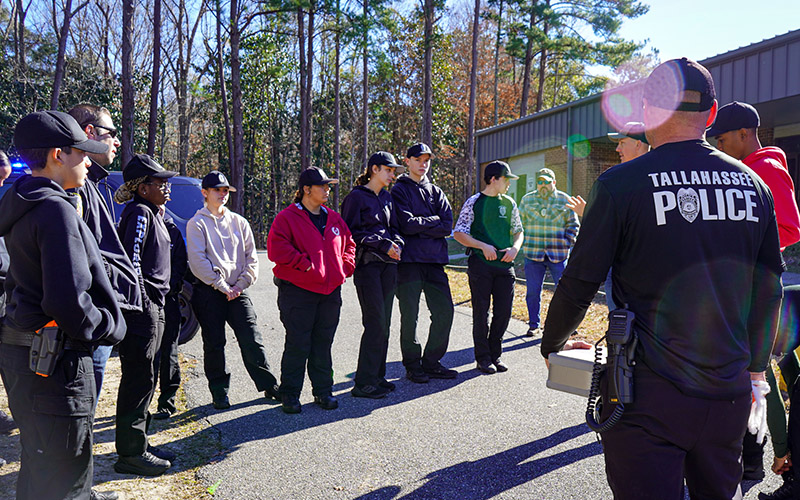 a group of TPD cadets at a training program